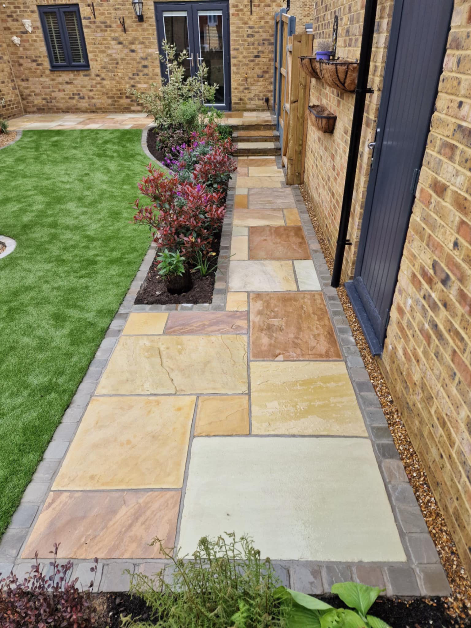 New lawn and patio landscaping in New Romney, Kent