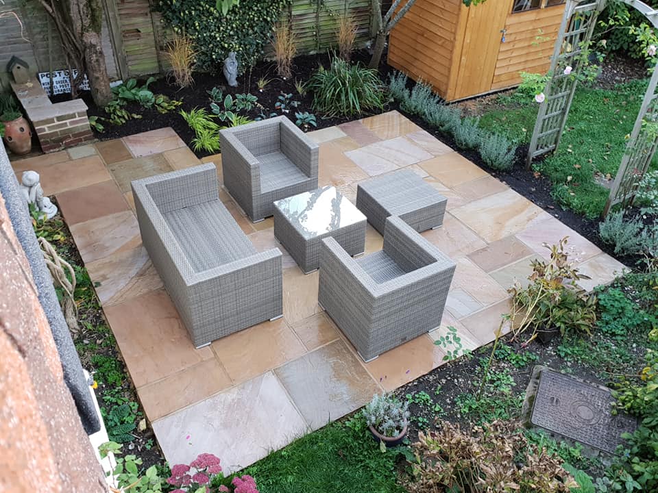 Furnished patio with complete garden re-landscape